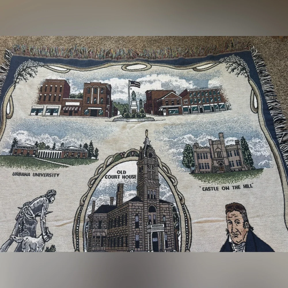 Urbana Ohio tapestry blanket